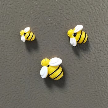 3-6-9 τμχ 3 μεγέθη Creative Animal Yellow Bee Resin Ψυγείο Μαγνήτες Διακόσμηση σπιτιού Αξεσουάρ Χαριτωμένο μαγνητικό αυτοκόλλητο ψυγείου
