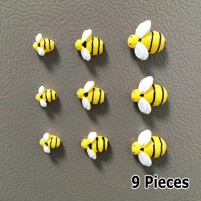 3-6-9бр. 3 размера Креативно животно Жълта пчелна смола Магнити за хладилник Аксесоари за домашен декор Сладък магнитен стикер за хладилник