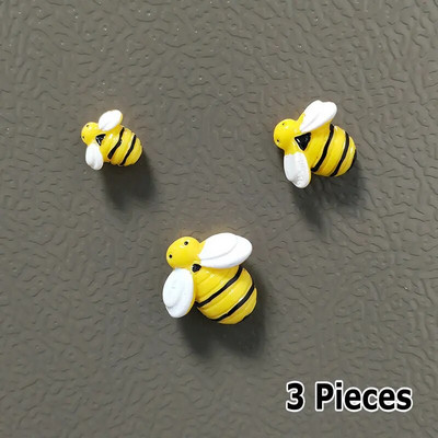 3-6-9бр. 3 размера Креативно животно Жълта пчелна смола Магнити за хладилник Аксесоари за домашен декор Сладък магнитен стикер за хладилник