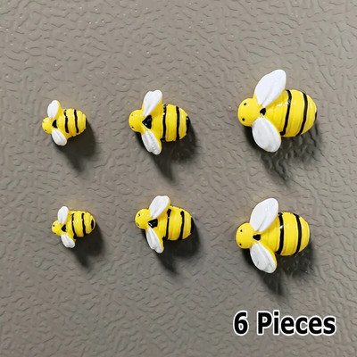 3-6-9бр. 3 размера Креативно животно Жълта пчелна смола Магнити за хладилник Аксесоари за домашен декор Сладък магнитен стикер за хладилник