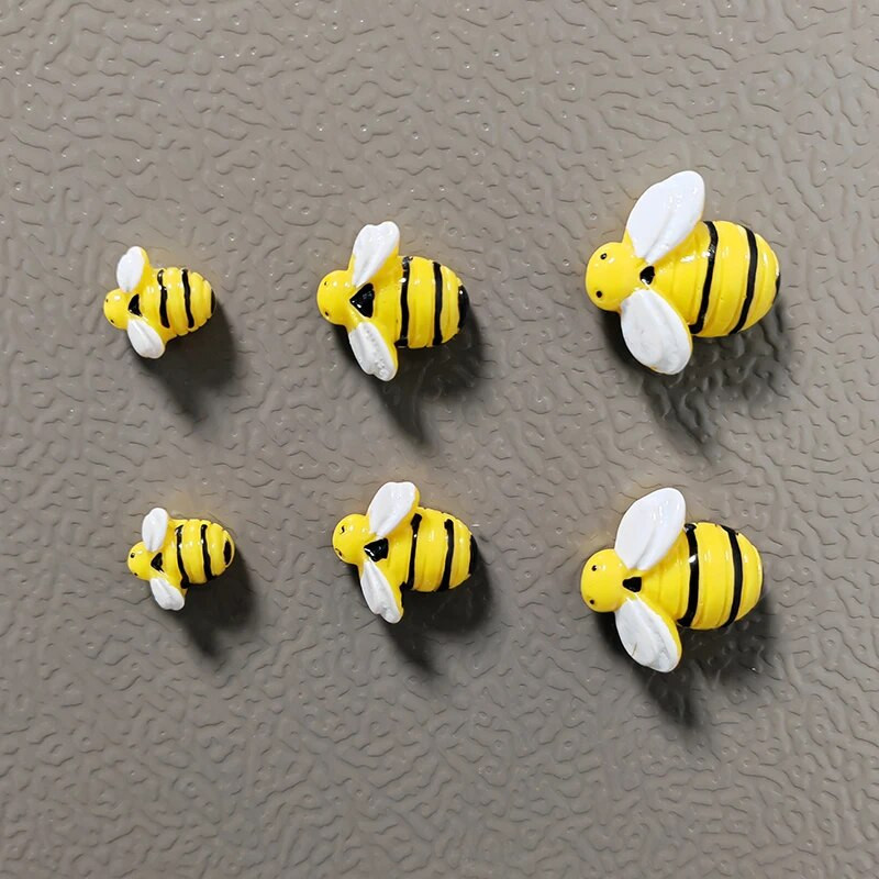 3-6-9бр. 3 размера Креативно животно Жълта пчелна смола Магнити за хладилник Аксесоари за домашен декор Сладък магнитен стикер за хладилник