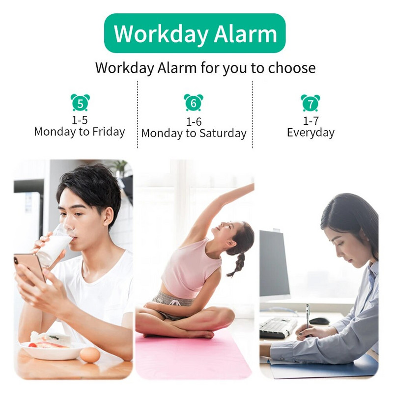 Цифров будилник 180° Arm Projection Будилник с Time Temperature Snooze Настолен часовник 12/24H USB проектор LED часовник