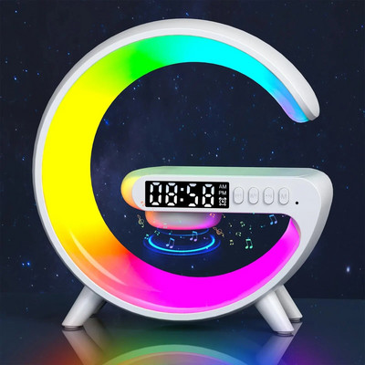 Mini multifunkciós vezeték nélküli töltőpad, hangszóró TF RGB éjszakai fény gyorstöltő állomás iPhone-hoz Samsung Xiaomi Huawei