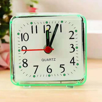 Нощен малък будилник Кварцови часовници за събуждане с батерии Квадратни бонбонени цветове Будилник за студентска спалня Бял Зелен Син