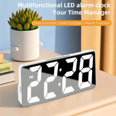 Legújabb digitális óra LED ébresztőóra Hálószoba elektronikus asztali óra hőmérséklet kijelzővel, állítható fényerővel 12/24 óra