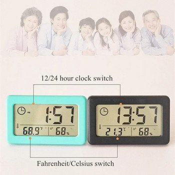 1PC 5 цвята LED цифров часовник Термометър Хигрометър Дисплей Преносим часовник Настолен часовник Цифров за спалня Метеорологична станция