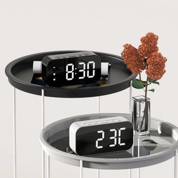 Φωνητικός έλεγχος LED Ξυπνητήρι Σύνδεση Ηλεκτρονικό ψηφιακό ρολόι Διπλοί συναγερμοί Επιτραπέζιο ρολόι θερμοκρασίας 12/24 ώρες Ρύθμιση φωτεινότητας