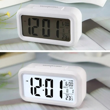 Ξυπνητήρι LED Ψηφιακό ρολόι Οπίσθιος φωτισμός Αναβολή σίγασης Ημερολόγιο Εμφάνιση θερμοκρασίας Επιτραπέζιο ρολόι Ηλεκτρονικά επιτραπέζια ξυπνητήρια