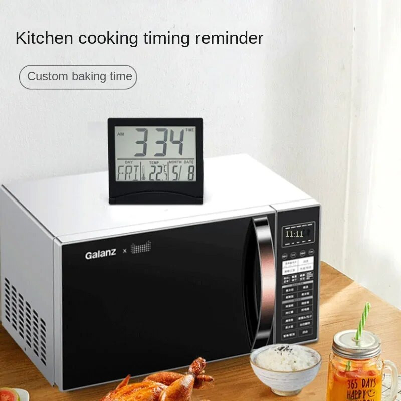 Електронен сгъваем LCD цифров будилник Настолен часовник за температура Хигрометър Часовник Метеорологична станция Бюро Маса Мини часовник за пътуване