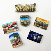 Monaco Creative Tourism Souvenir Resin UV mágneses hűtőszekrény Lakásdekoráció