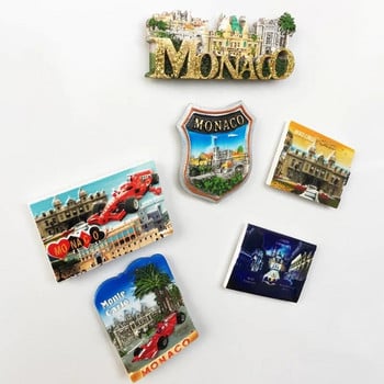 Monaco Creative Tourism Souvenir Resin UV Magnet Ψυγείο Διακόσμηση σπιτιού