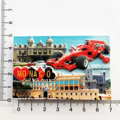 Monaco Creative Tourism Souvenir Resin UV mágneses hűtőszekrény Lakásdekoráció
