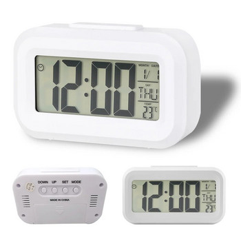 LED дигитален будилник Електронен цифров алармен екран Настолен часовник за домашен офис Подсветка Snooze Студентски будилник