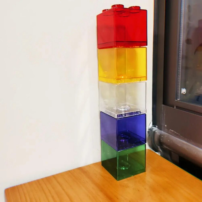 Практична банка за монети Лесна за използване Банка за пари Неотпечатана сграда Парични навици Блокове Касичка Калъф за съхранение на монети Детска играчка