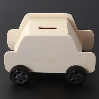 Ξύλινο κουμπαρά σε σχήμα αυτοκινήτου Κουμπί εξοικονόμησης χρημάτων Δημιουργικοί κουμπαράδες για κορίτσια Δημιουργικά εκπαιδευτικά παιχνίδια DIY