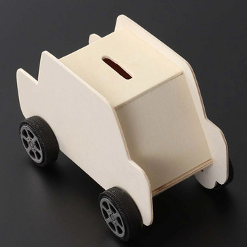 Дървена касичка във формата на кола Кутия за спестяване на пари Творчески касички за момичета Направи си сам Креативни образователни играчки