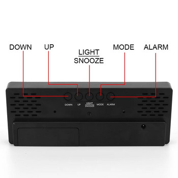 Ψηφιακό ηλεκτρονικό επιτραπέζιο ρολόι LED Αναβολή Ακρυλικό/Κατοπτρικό Ξυπνητήρι Φωνητικός έλεγχος ώρας Εμφάνιση θερμοκρασίας Διακοσμήσεις σπιτιού