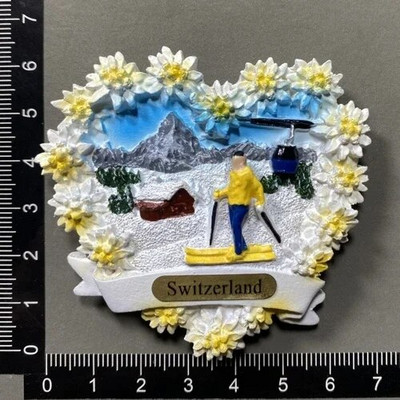 Hűtőmágnesek Svájc Sí Tájkép Kakukkóra Zermatt Diemtigtal BergeLake Luzern Jungfraujoc Residence Svájci tejelő szarvasmarha
