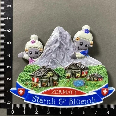 Hűtőmágnesek Svájc Sí Tájkép Kakukkóra Zermatt Diemtigtal BergeLake Luzern Jungfraujoc Residence Svájci tejelő szarvasmarha