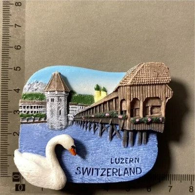 Hűtőmágnesek Svájc Sí Tájkép Kakukkóra Zermatt Diemtigtal BergeLake Luzern Jungfraujoc Residence Svájci tejelő szarvasmarha