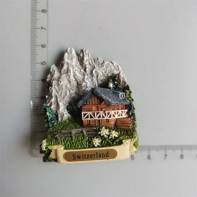 Hűtőmágnesek Svájc Sí Tájkép Kakukkóra Zermatt Diemtigtal BergeLake Luzern Jungfraujoc Residence Svájci tejelő szarvasmarha