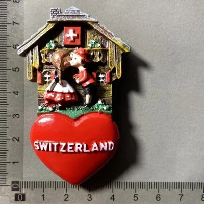 Hűtőmágnesek Svájc Sí Tájkép Kakukkóra Zermatt Diemtigtal BergeLake Luzern Jungfraujoc Residence Svájci tejelő szarvasmarha