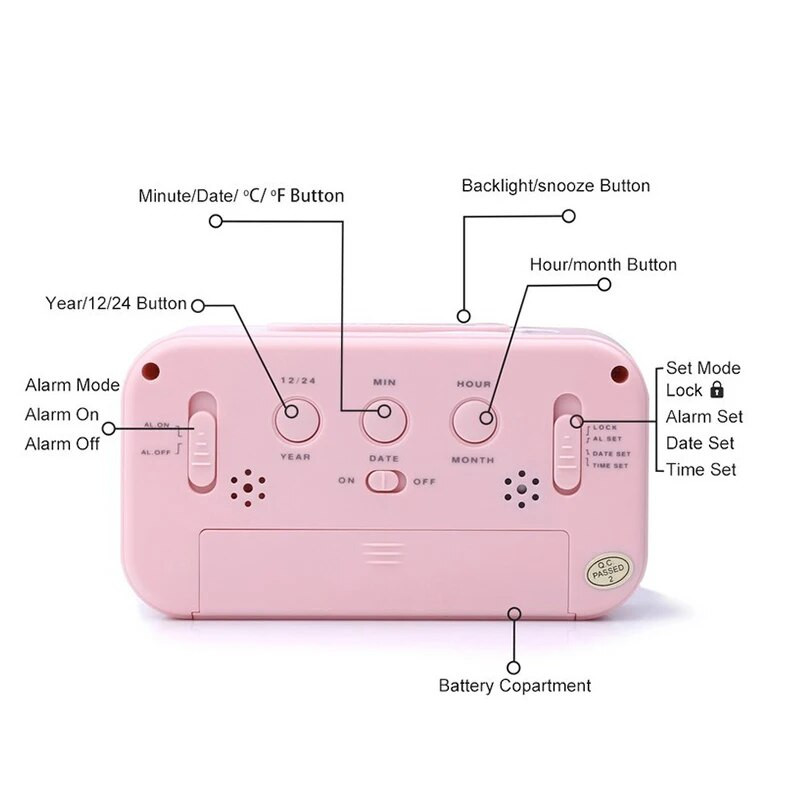 Простота Малък цифров часовник Настолен термометър Календар Дата Дом Къща Бюро Безшумен дисплей Час Часовник Работи с батерия