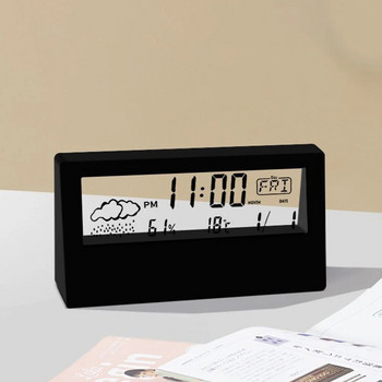 Θερμόμετρο LED Θερμόμετρο-Υγρόμετρο Πολυλειτουργικός Ηλεκτρονικός μετρητής υγρασίας θερμοκρασίας Μετεωρολογικός σταθμός για το σπίτι με ξυπνητήρι