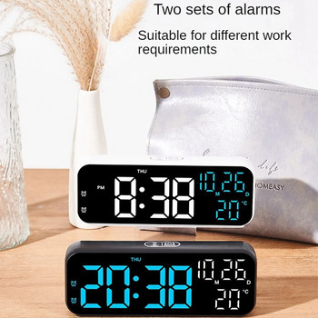 Ψηφιακό Ξυπνητήρι Θερμοκρασία και Ημερομηνία Εμφάνιση Εβδομάδας Νυχτερινή λειτουργία Επιτραπέζιο Ρολόι Φωνητικός έλεγχος 12/24 ωρών Ηλεκτρονικά ξυπνητήρια LED
