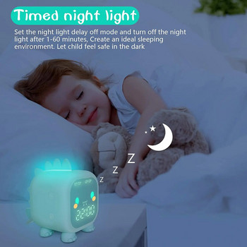 Детски будилник Сладък динозавър Цифров будилник за деца Нощен часовник Детски треньор за сън Wake Up Night Light Relojes