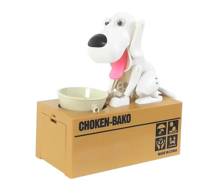 Автоматизирана кутия за кражба на куче Касичка Банка за монети за коледен подарък Подарък за рожден ден на деца Банка за пари