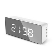 LED tükör digitális ébresztőóra Éjszakai lámpák Hőmérő Fali órák Lámpa Négyzet Téglalap Többfunkciós Asztali óra USB/AAA