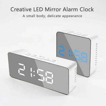 LED огледало, цифров будилник, нощни светлини, термометър, стенни часовници, лампа, квадратен правоъгълник, многофункционален настолен часовник USB/AAA