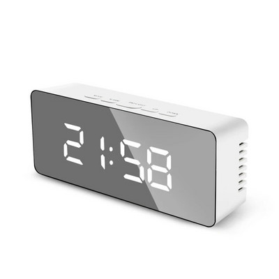 LED tükör digitális ébresztőóra Éjszakai lámpák Hőmérő Fali órák Lámpa Négyzet Téglalap Többfunkciós Asztali óra USB/AAA