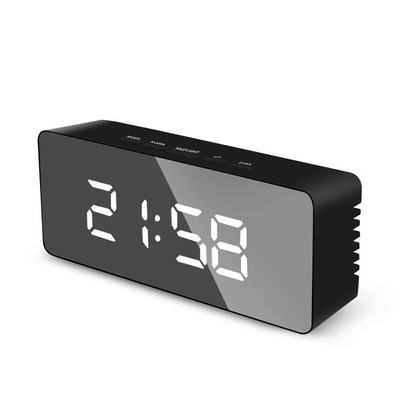 LED tükör digitális ébresztőóra Éjszakai lámpák Hőmérő Fali órák Lámpa Négyzet Téglalap Többfunkciós Asztali óra USB/AAA