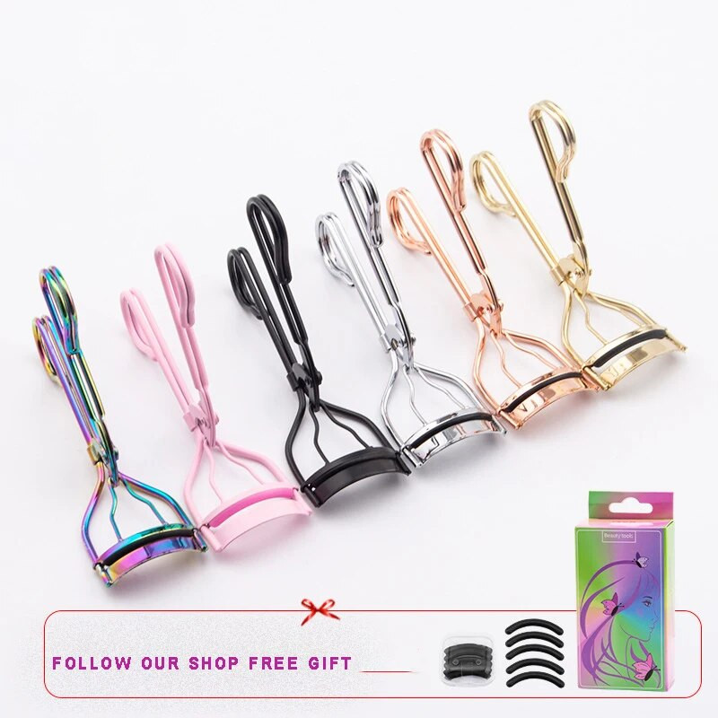 Private Label Преносима цветна извивачка за мигли Пинсета Извиване на мигли Щипка Козметичен инструмент за красота Грим