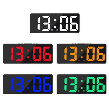 Ψηφιακό ηλεκτρονικό ρολόι LED Οπίσθιος φωτισμός Μεγάλος αριθμός Ξυπνητήρι Θερμοκρασία Ημερολόγιο Τραπέζι κομοδίνο Νυχτερινός Διακόσμηση σπιτιού