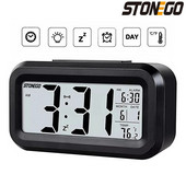STONEGO 1PC többfunkciós digitális ébresztőóra asztali óra LED háttérvilágítású digitális ébresztőóra Intelligens hőmérsékletű elektronikus óra