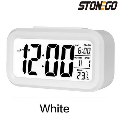 STONEGO 1PC többfunkciós digitális ébresztőóra asztali óra LED háttérvilágítású digitális ébresztőóra Intelligens hőmérsékletű elektronikus óra