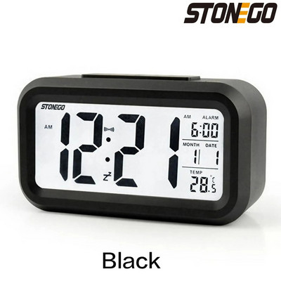 STONEGO 1PC többfunkciós digitális ébresztőóra asztali óra LED háttérvilágítású digitális ébresztőóra Intelligens hőmérsékletű elektronikus óra