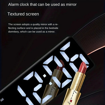 Καθρέφτης Ψηφιακός Έξυπνος Πίνακας Συναγερμού Ρολόι θερμοκρασίας Ρολόι Φωνητικός Έλεγχος Αναβολή Νυχτερινή λειτουργία Αντιδιατακτικό 12/24 ώρες Ηλεκτρονικό ρολόι LED