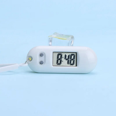 1 db diák Mini elektronikus óra kulcstartó Elektronikus ovális óra Digitális asztali időkijelző óra függő kulcstartó