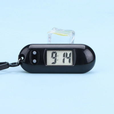 1 db diák Mini elektronikus óra kulcstartó Elektronikus ovális óra Digitális asztali időkijelző óra függő kulcstartó