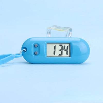 1 db diák Mini elektronikus óra kulcstartó Elektronikus ovális óra Digitális asztali időkijelző óra függő kulcstartó
