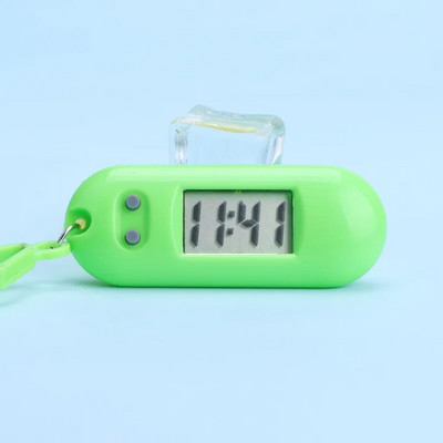 1 db diák Mini elektronikus óra kulcstartó Elektronikus ovális óra Digitális asztali időkijelző óra függő kulcstartó