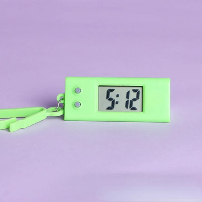 1 db diák Mini elektronikus óra kulcstartó Elektronikus ovális óra Digitális asztali időkijelző óra függő kulcstartó