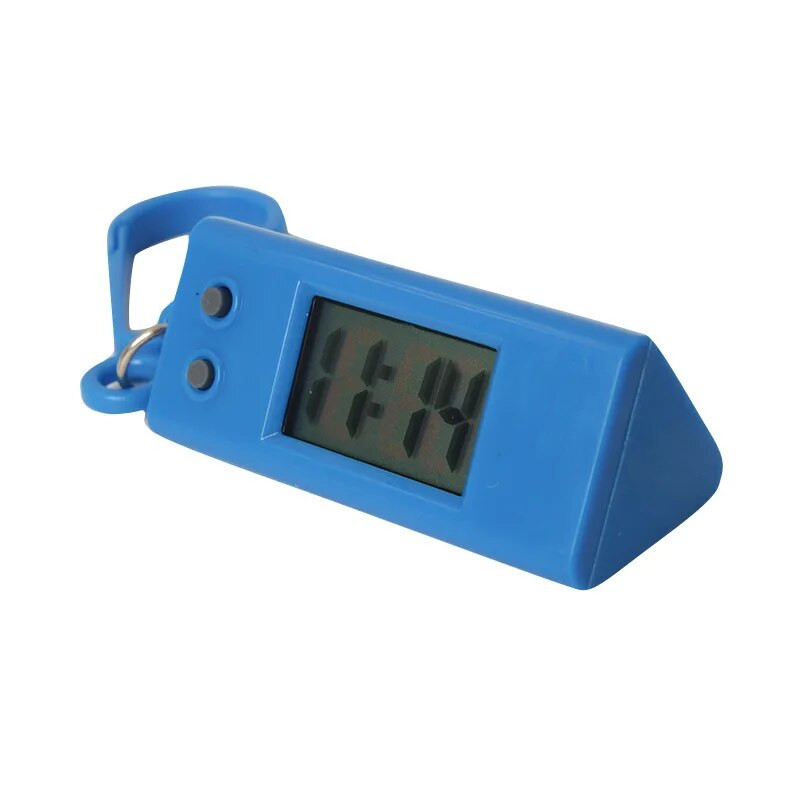 1PC Студентски мини електронен часовник Ключодържател Електронен овален часовник Цифров настолен часовник с дисплей Висящ ключодържател