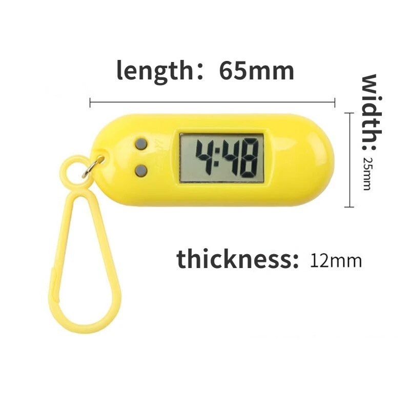 1PC Студентски мини електронен часовник Ключодържател Електронен овален часовник Цифров настолен часовник с дисплей Висящ ключодържател