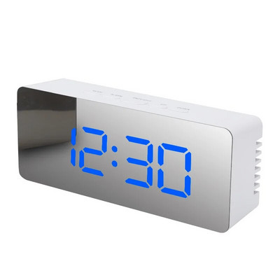 Digitális ébresztőóra dimmer hőmérséklet funkcióval hálószobás irodai utazási elemhez és USB-s LED tükör ébresztőórához