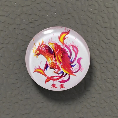 Dia. 30 mm-es ősi kínai isteni fenevad sárkány fehér tigris Suzaku Xuanwu hűtőmágnes FengShui Lucky Home Dekorációs ajándéktárgy